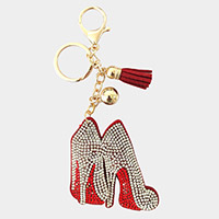 Bling Stiletto Heel Tassel Keychain