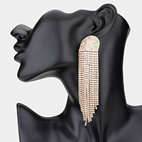 Rhinestone Pave Fringe Dangle Evening Earrings