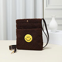 Smile Pointed Sherpa Rectangle Crossbody Bag