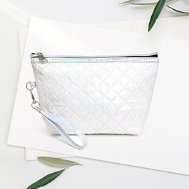 Quilted Shiny Puffer Pouch Bag