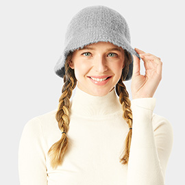 Soft Cable Knit Solid Bucket Hat