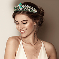 Marquise Round Stone Embellished Princess Tiara