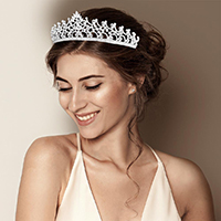 Marquise Round Stone Embellished Princess Tiara