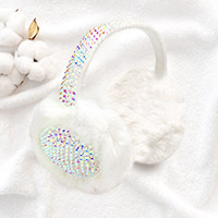 Studded Fluffy Plush Fur Foldable Earmuff