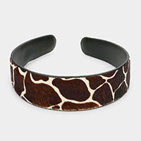 Genuine Fur Giraffe Patterned Calf Headband