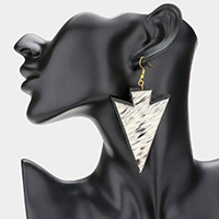 Cow Patterned Genuine Fur Calf Arrow Dangle Earrings