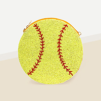 Seed Beaded Softball Crossbody Bag