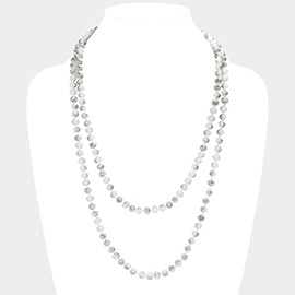 Faceted Beaded Long Necklace