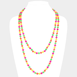 Faceted Beaded Long Necklace