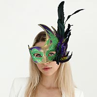 Mardi Gras Masquerade Venetian Feather Mask