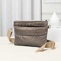 Solid Puffer Crossbody Bag