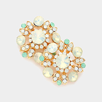 Floral Bubble Stone Embellished Stud Evening Earrings