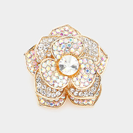 Rhinestone Flower Pin Brooch