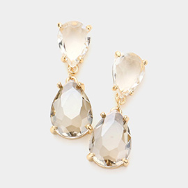 Double Teardrop Link Dangle Evening Earrings