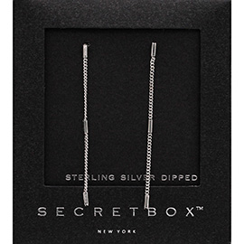 SECRET BOX_Sterling Silver Dipped Dropped Metal Chain Dangle Earrings