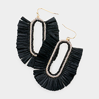 Raffia Trimmed Dangle Earrings