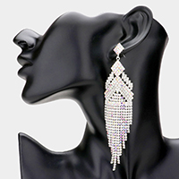 Rhinestone Pave Fringe Evening Earrings