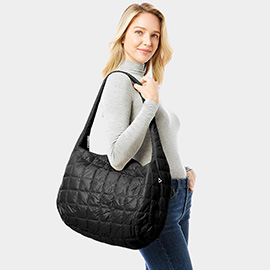 Quilted Puffer Hobo Bag