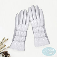 Glittered Shiny Padded Puffer Smart Gloves