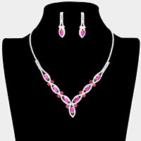 Marquise Stone Accented Rhinestone Necklace