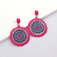 Beaded Round Dangle Earrings