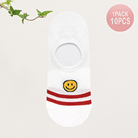 10Pairs - Smile Accented Socks