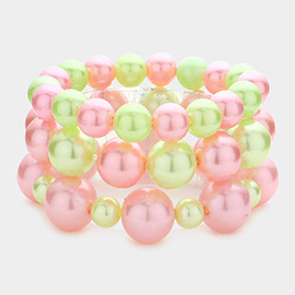 3PCS - Pearl Strand Stretch Bracelets