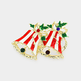 Enamel Christmas Jingle Bell Pin Brooch