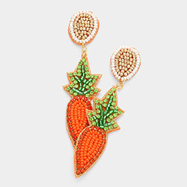 Felt Back Beaded Carrot Dangle Earrings