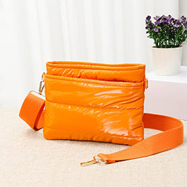 Solid Puffer Crossbody Bag