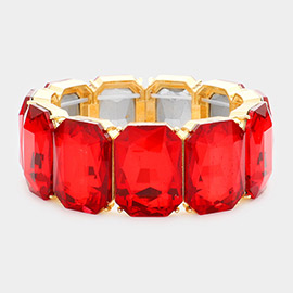 Emerald Cut Stone Stretch Evening Bracelet