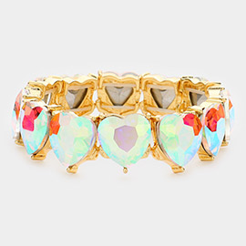 Heart Stone Stretch Evening Bracelet