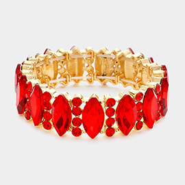 Marquise Stone Accented Stretch Evening Bracelet