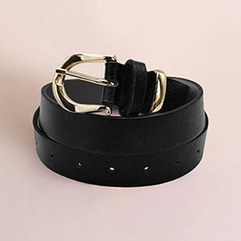 Solid Faux Leather Belt