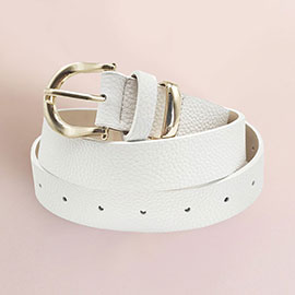 Solid Faux Leather Belt