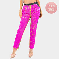 Reversible Sequin Skinny Pants