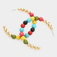 Beaded Cluster Hoop Earrings