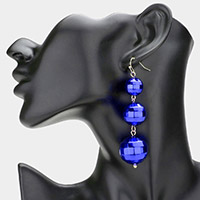 Triple Disco Ball Link Dangle Earrings