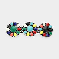 Squash Blossom Natural Stone Accented Barrette