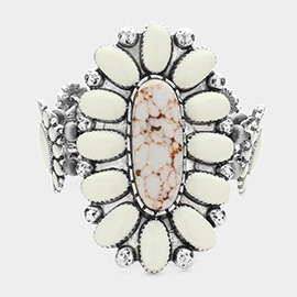 Squash Blossom Natural Stone Accented Stretch Bracelet