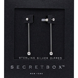 SECRET BOX_Sterling Silver Dipped Metal Ball Dangle Earrings