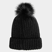 Cable Knit Pom Pom Beanie Hat