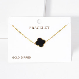 Gold Dipped Quatrefoil Charm Bracelet