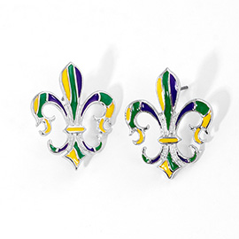 Mardi Gras Fleur de Lis Stud Earrings