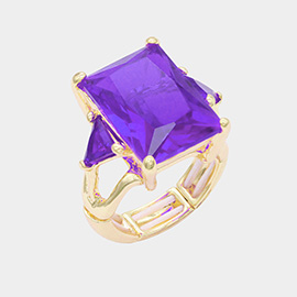 Rectangle Crystal Stretch Ring