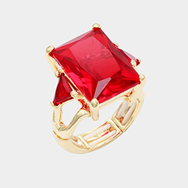 Rectangle Crystal Stretch Ring