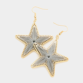 Thread Wrapped Star Dangle Earrings