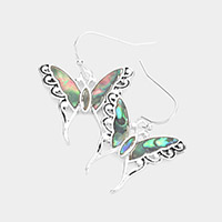 Abalone Butterfly Dangle Earrings