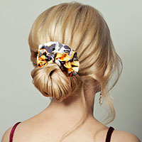 Flower Patterned Scrunchie Hair Band