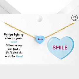 Smile Message Heart Pendant Necklace